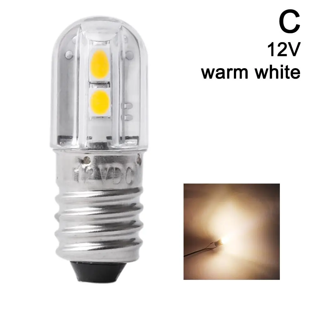 E10 4SMD DC 3V 6V 12V E10 LED 전구 손전등 교체용 토치 작업등 계기등 흰색 및 따뜻한 흰색
