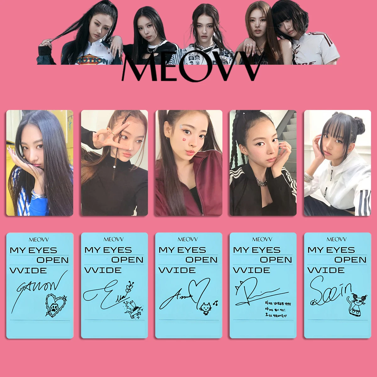 Kpop MEOVV Album MY EYES OPEN VVIDE Photocard SHOWCASE K4 GRILL