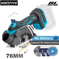 ONEKFYFD Brushless Mini Angle Grinder 3 Inch Cordless Electric Grinding 76mm Cutting Woodworking Tool for Makita 18V (No Battery