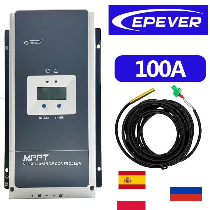 EPEVER 태양열 충전 컨트롤러 트레이서, MPPT 100A, 배터리 충전기 레귤레이터, 태양 전지 패널, 자동 12V, 24V, 36V, 48V, 10415AN, 10420AN