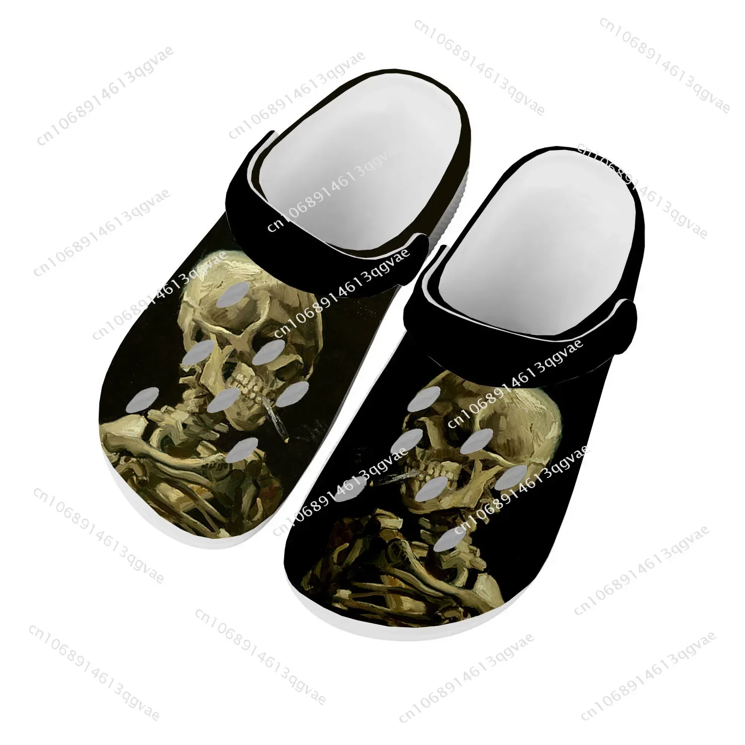 

Van Gogh Smoking Skeleton Home Clog Mens Women Youth Boy Girl Sandals Shoes Garden Bespoke Customized Shoe Beach Hole Slippers