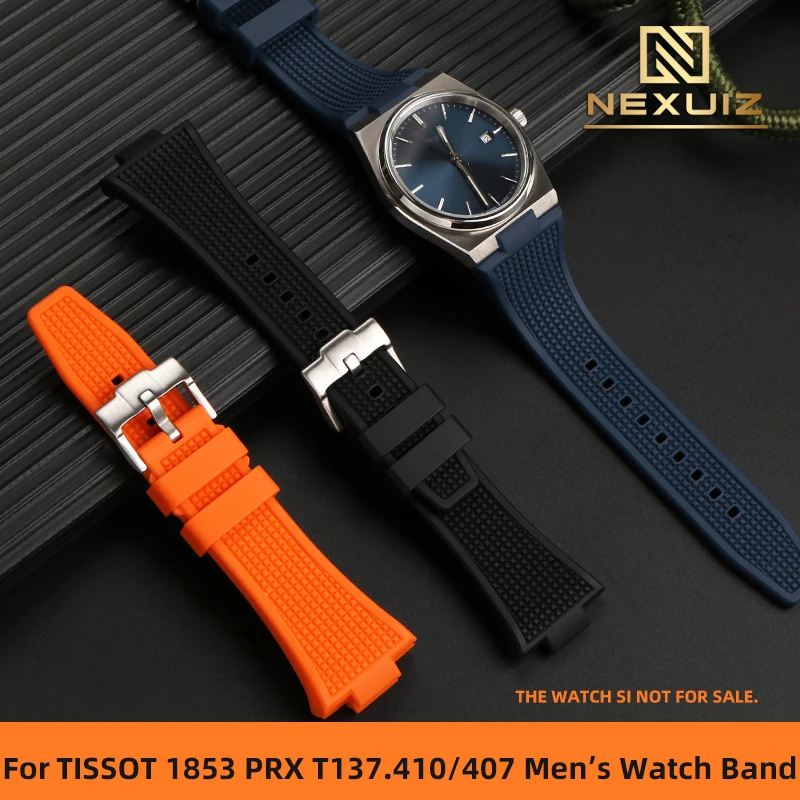 

Waterproof Silicone Watch Band Suitable For Tissot 1853 PRX Series T137.410 T137.407A Men's Rubber Strap Male Interface 12mm