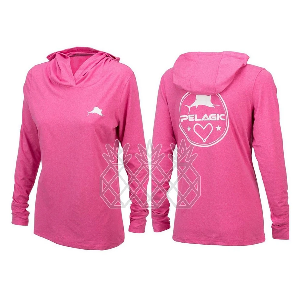 

PELAGIC Women's Fishing Hooded Shirts UV Protection Sweatshirt Apparel Camisa Pesca Anti-sweat Long Sleeve Fishing Hoodie Tops