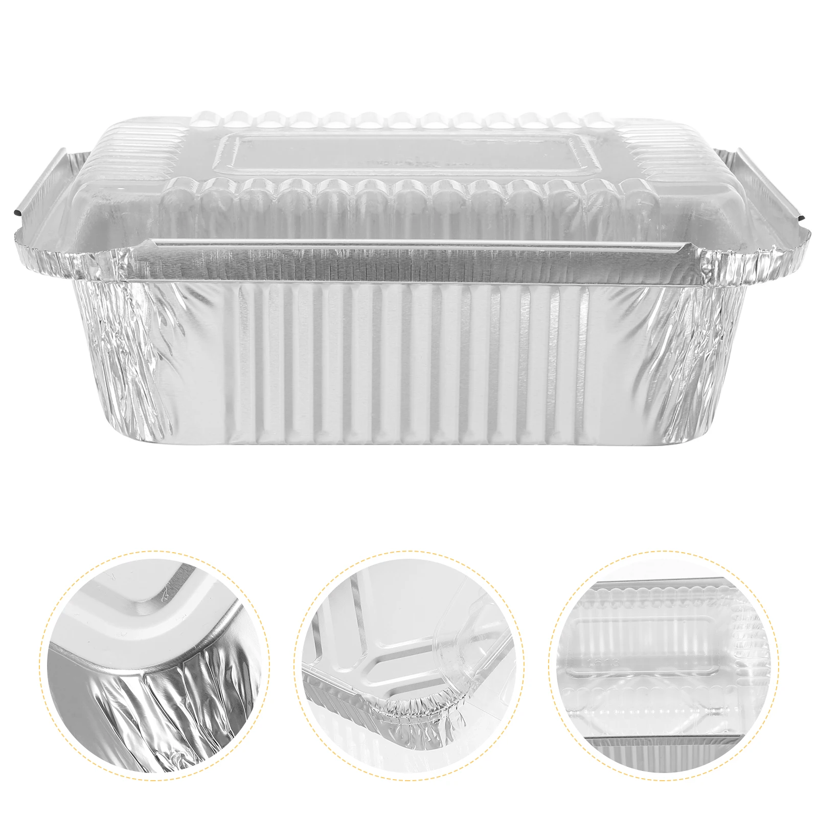 Disposable Containers 20pcs Disposable Aluminum Foil Pans Baking Pans Disposable Baking Takeout With Lid BBQ Accessories Food Storage Containers
