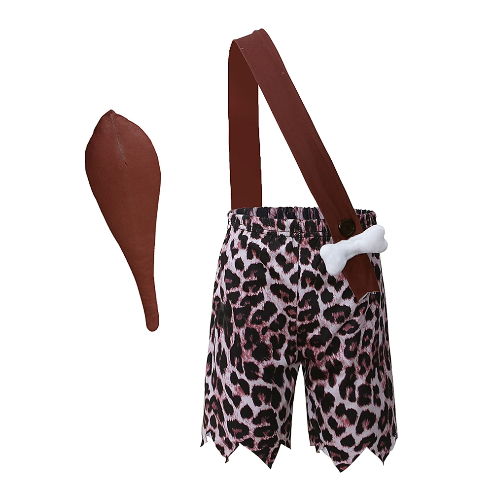 Children's Summer Clothing Boys Girls Halloween One-shoulder Strap Geometric Pattern Shorts