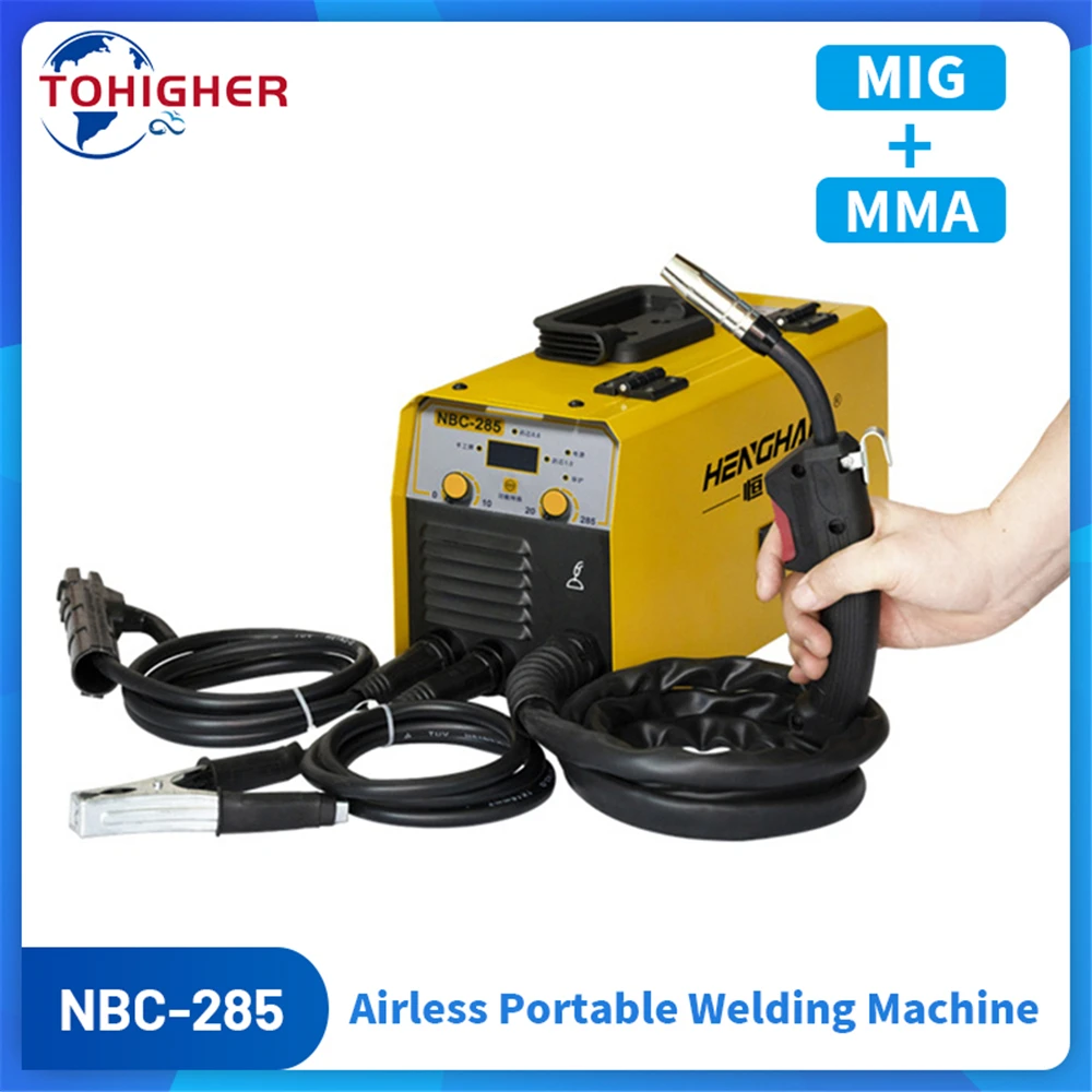 2 In 1 MIG+MMA Semi-automatic Welding Machine 220V/110V Dual-purpose Airless Two-protection Inverter Welder Flux Cored Wire
