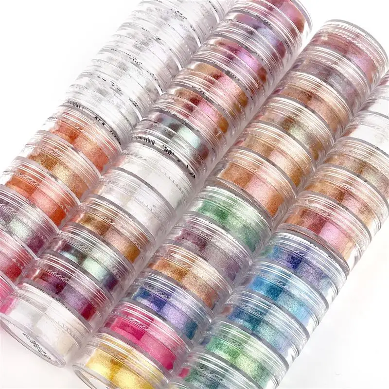 

6Jar Mirror Chameleon Pigment Pearlescent Epoxy Resin Glitter Magic Discolored Powder Resin Colorant Jewelry Making Dye Tools