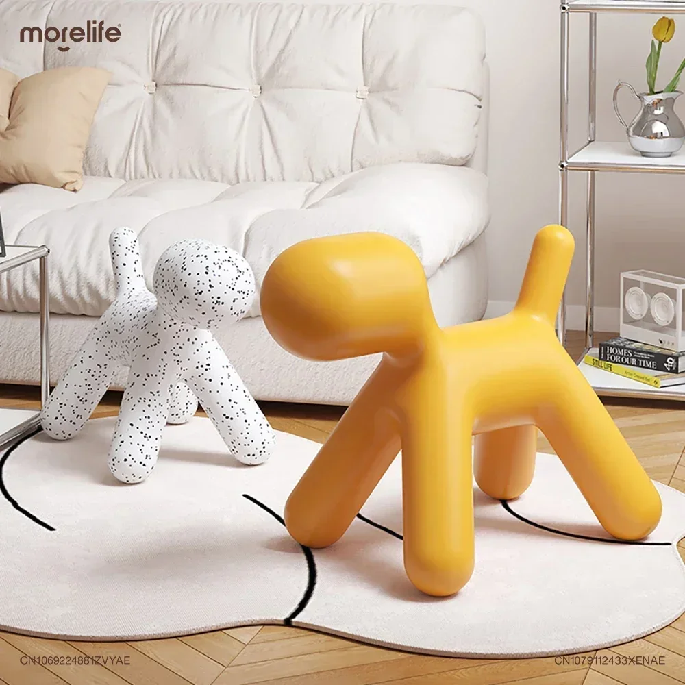 

Design Dog Chairs Stool Nordic Creative Plastic Cartoon Animal Spot Dog Chair Stool Shoe Changing Bench Wholesale Home Furniture