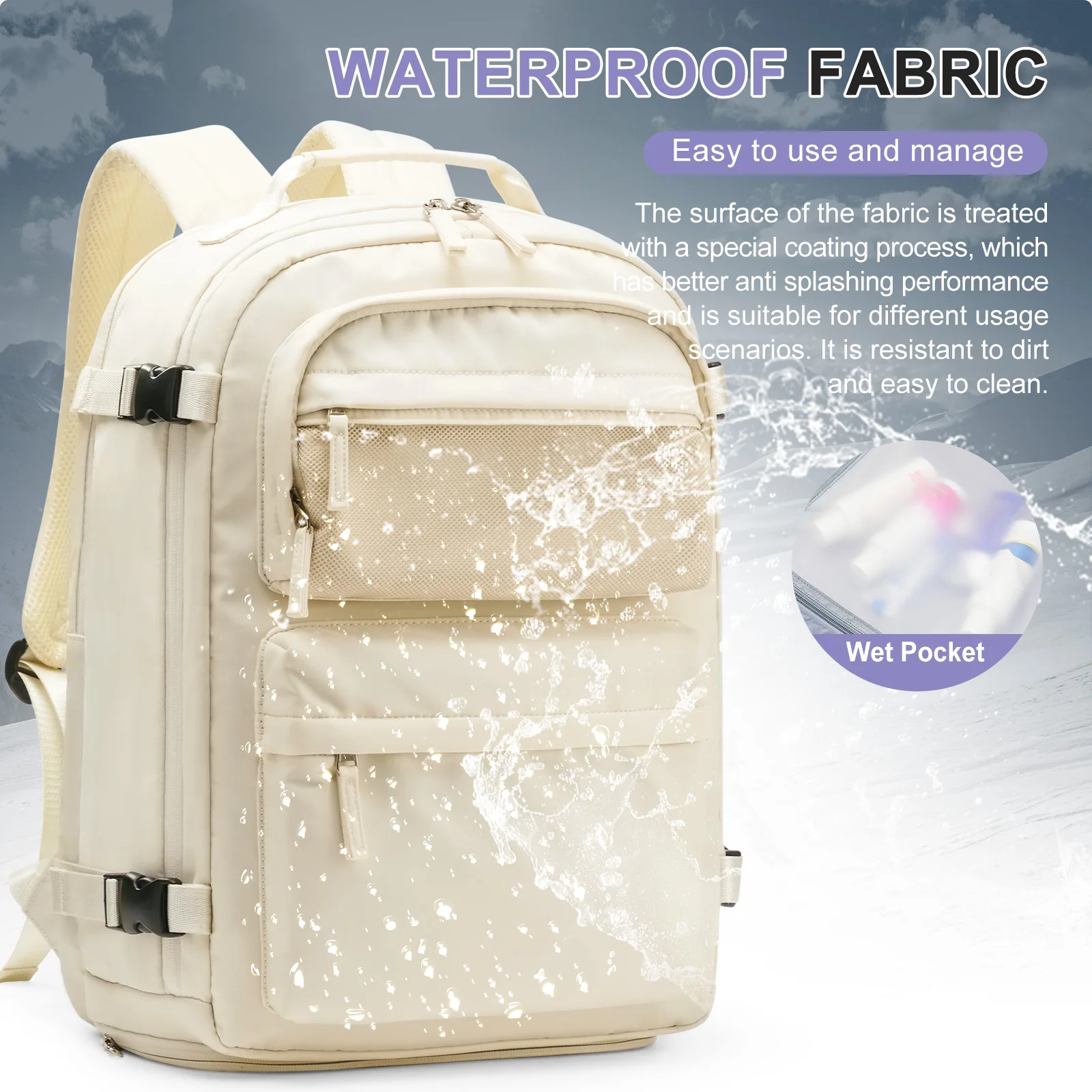 Hand Luggage Bag, Large Capacity Under Seat Travel Backpack 45x33x20cm Laptop Backpack Carry-On Bag Package, College School Bag