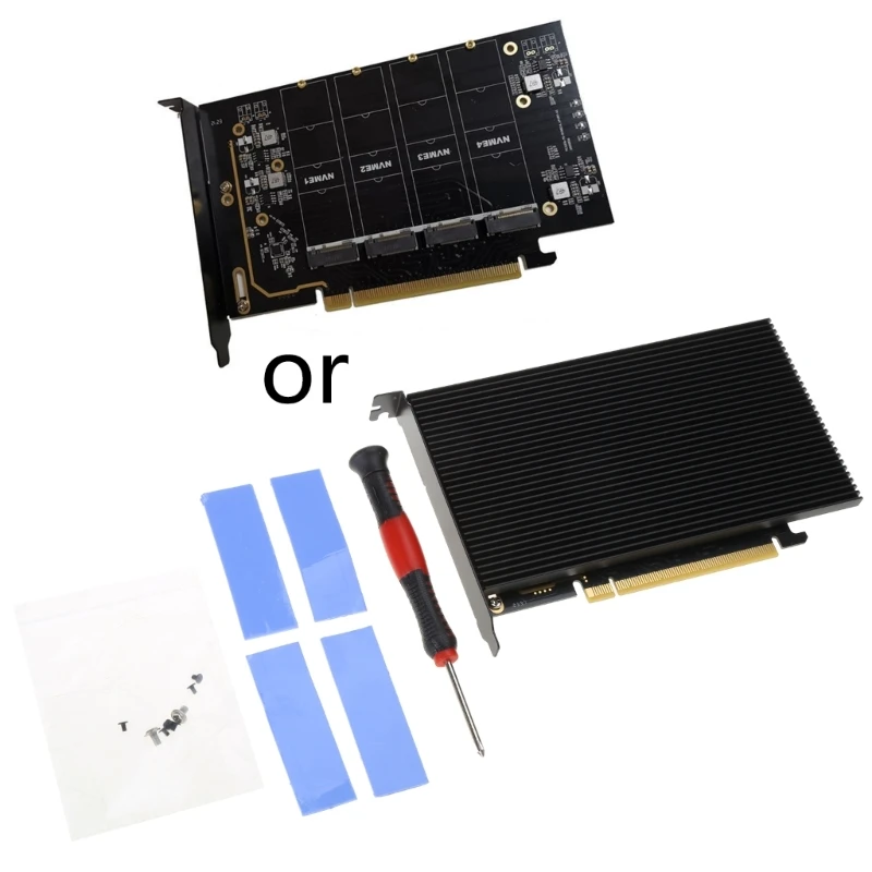 Scheda Espansione Pcie A A 4 Scheda Ssd Controller Pcie Da X16 A M.2 Nvme Per Pc