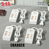 3USB+3PD Power Strip Charger Fast Charging Mobile Phone Charger Multi-Port USB Charging Head PD Socket With Cable EU/US Plug 6