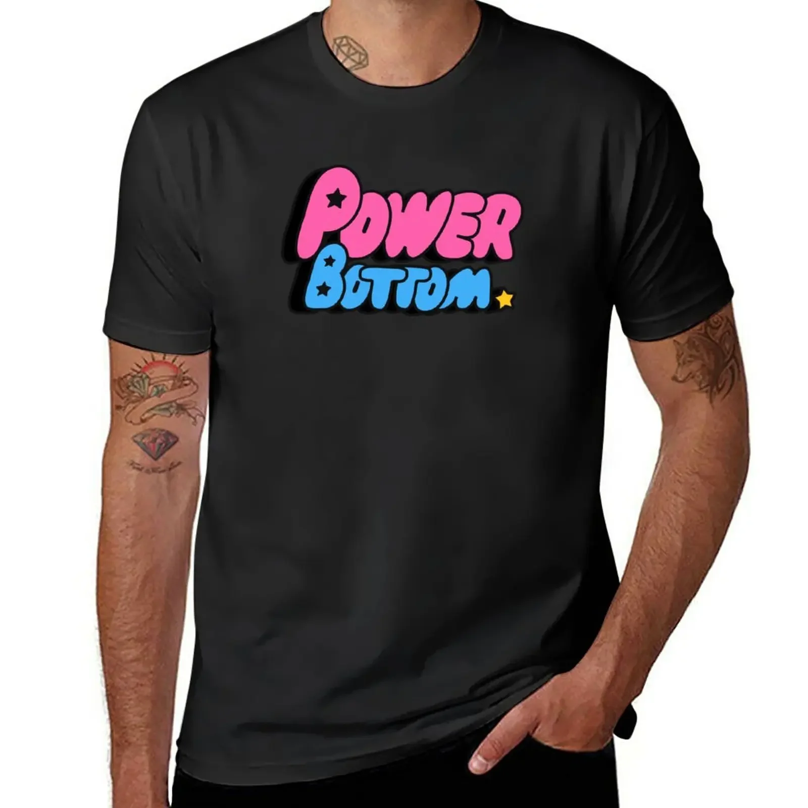

Футболка мужская с надписью power bottom