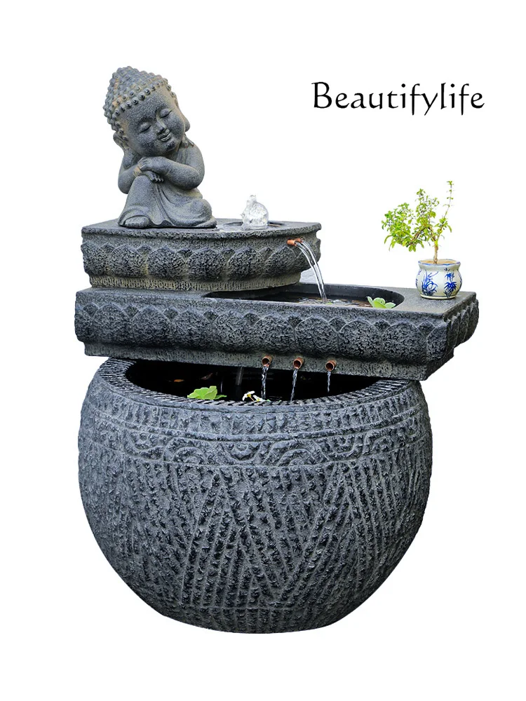 

New Chinese Style Water Landscape Outdoor Courtyard Fountain Fish Tank Circulating Water Decoration Outdoor Fish Pond Landscape