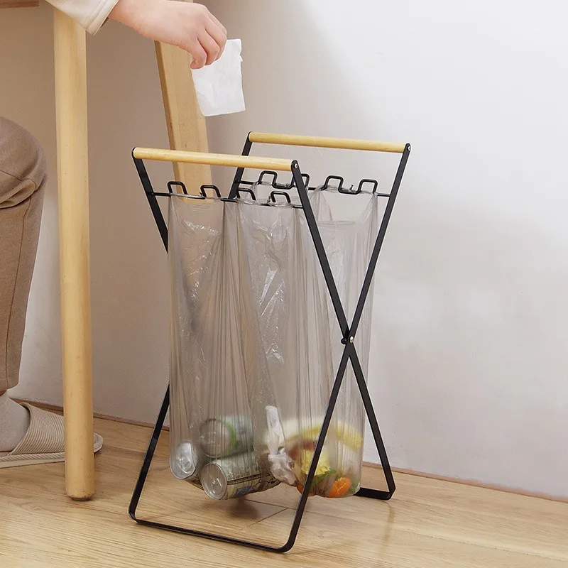 

Kitchen Garbage Bag Holder Simple Trash Can Household Garbage Rack Foldable Outdoor Garbage Bag Rack