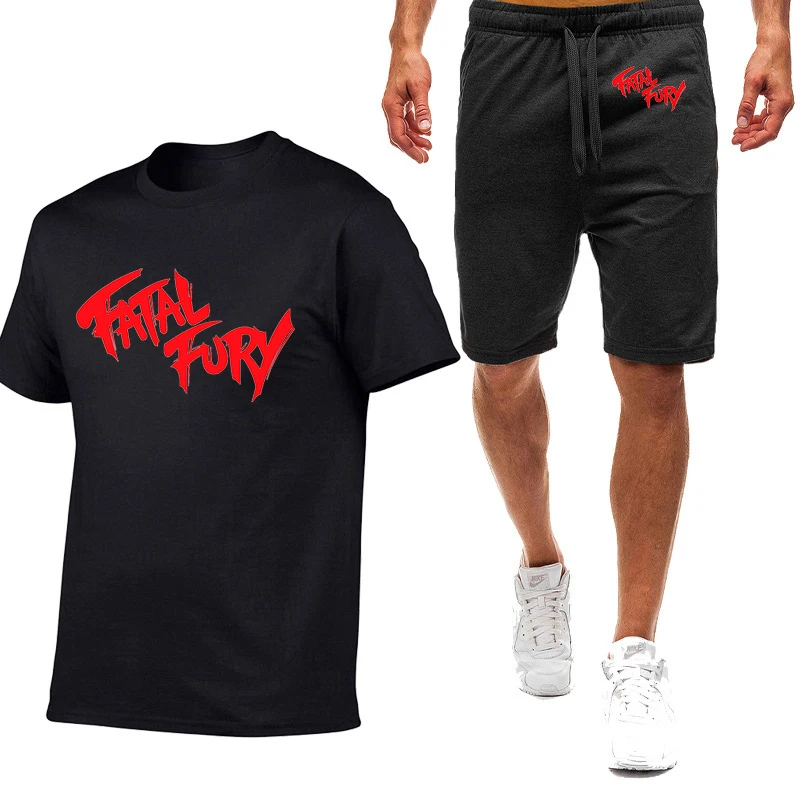 Summer Mens Cotton Tshirt and Shorts Set