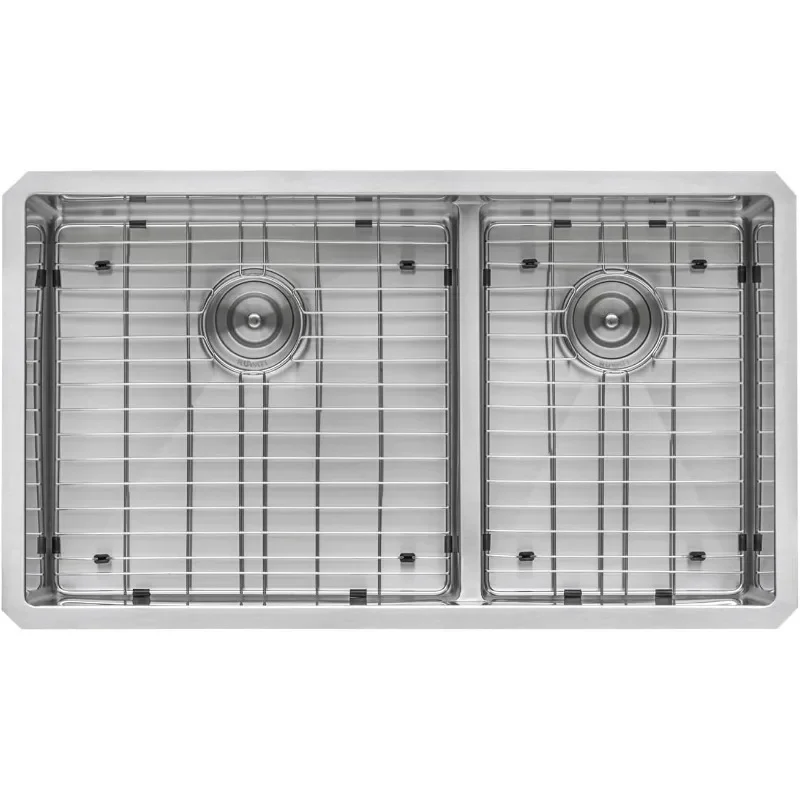 Ruvati 36-inch Low-Divide Undermount 60/40 Double Bowl 16 Gauge Stainless Steel Kitchen Sink - RVH7417 3