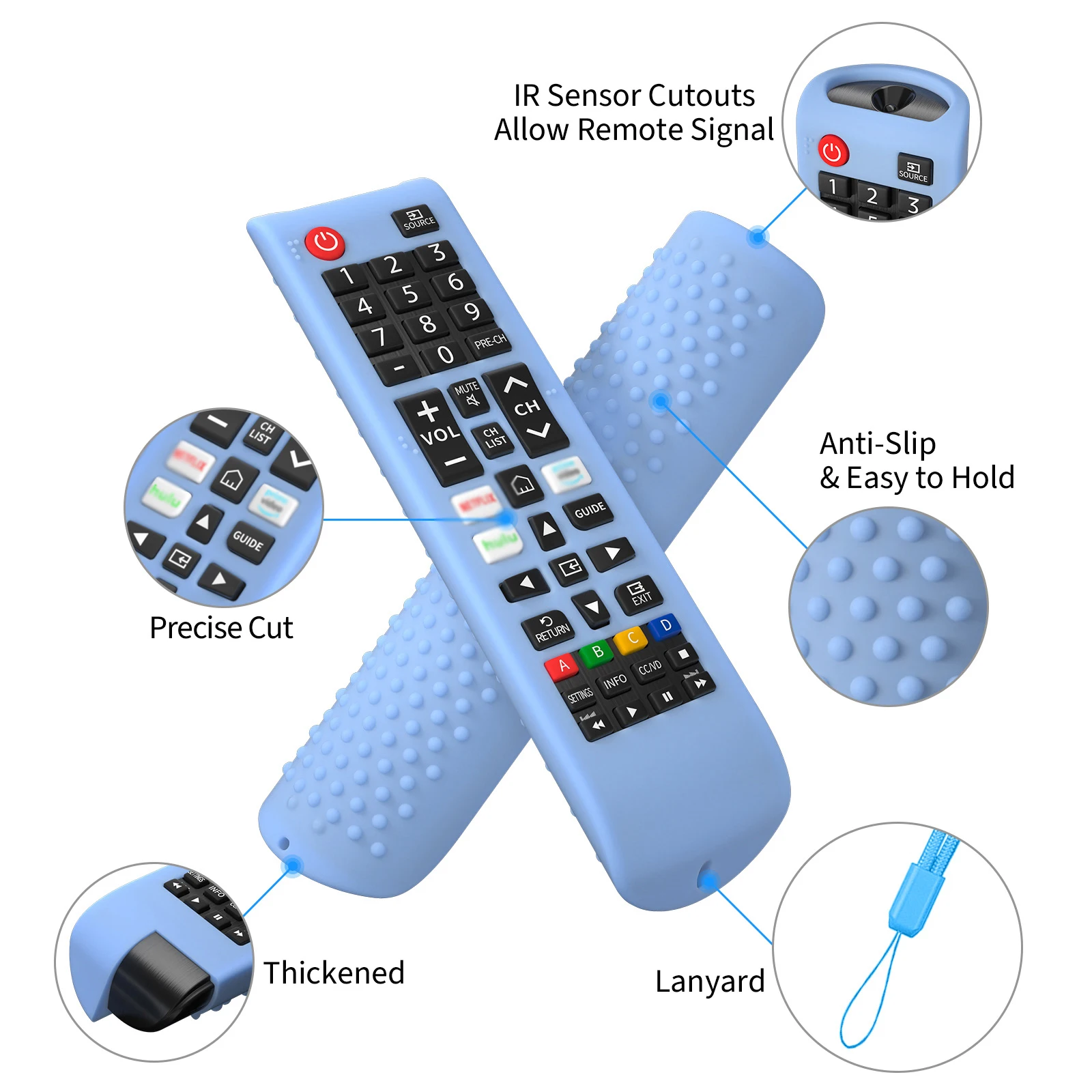 Silicone Remote Cover Compatible with Samsung Smart TV Control Case TV BN59-01315 BN59-01199F Remote Protective Cover 3