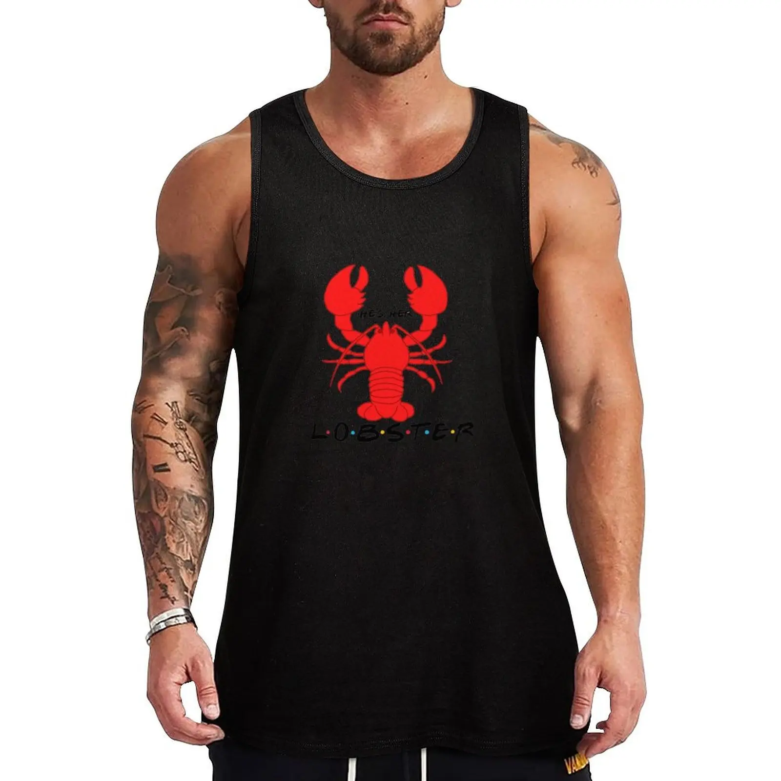 He’s her lobster Tank Top quick-drying t-shirt gym gym t-shirts man men gym