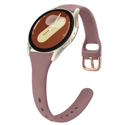 Sleek 20mm Thin Silicone Watch Band Strap - Versatile & Stylish for 6 classic 43mm 47mm (Smoky Purple)