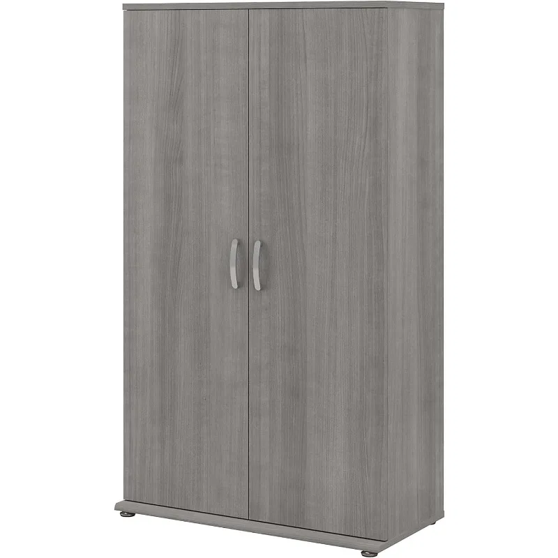 

Bush Business Furniture Universal Tall Storage Cabinet with Doors and Shelves, Platinum Gray