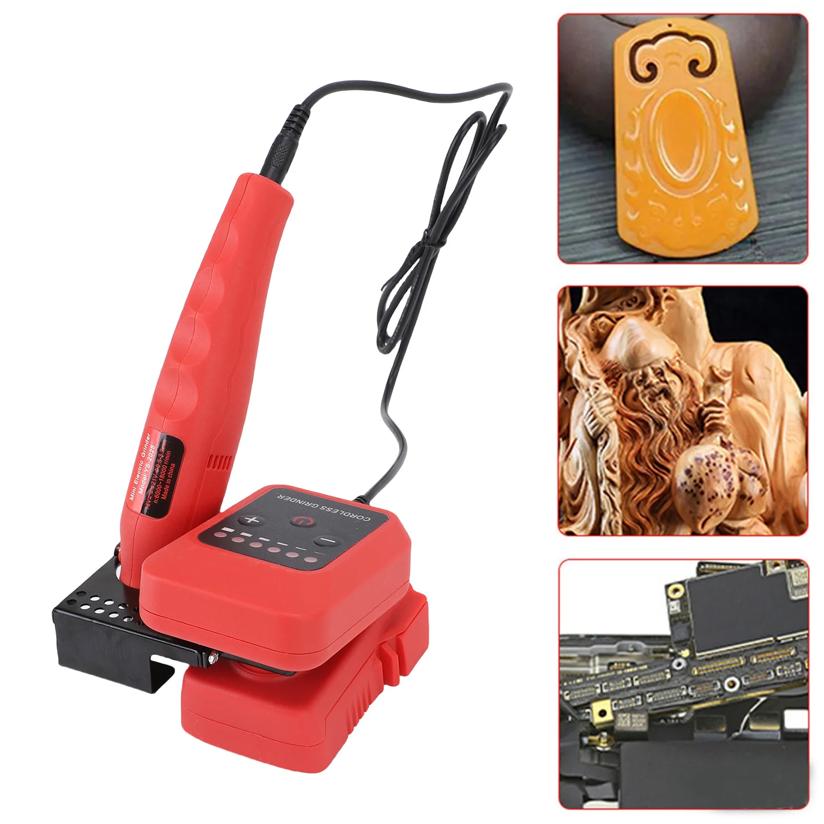 Electric Rotary Tool Kit Low Noise 6 Speeds 12 Bits USB TYPE C Output Rotary Tool Kit for Engraving Sanding Polishing Cutting