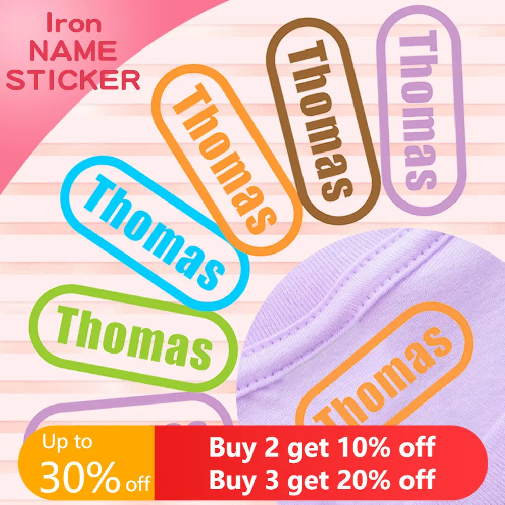 Custom Heat Transfers Naam Sticker Gepersonaliseerde Wasbare Kleding