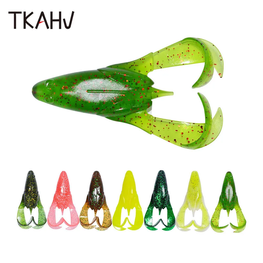 

TKAHV 2 PCS 90mm 15.5g Double Tail Frog Soft Lure Carp Artificial Fishing Trout Bass Jigging Wobblers Silicone Swimbait Tackle