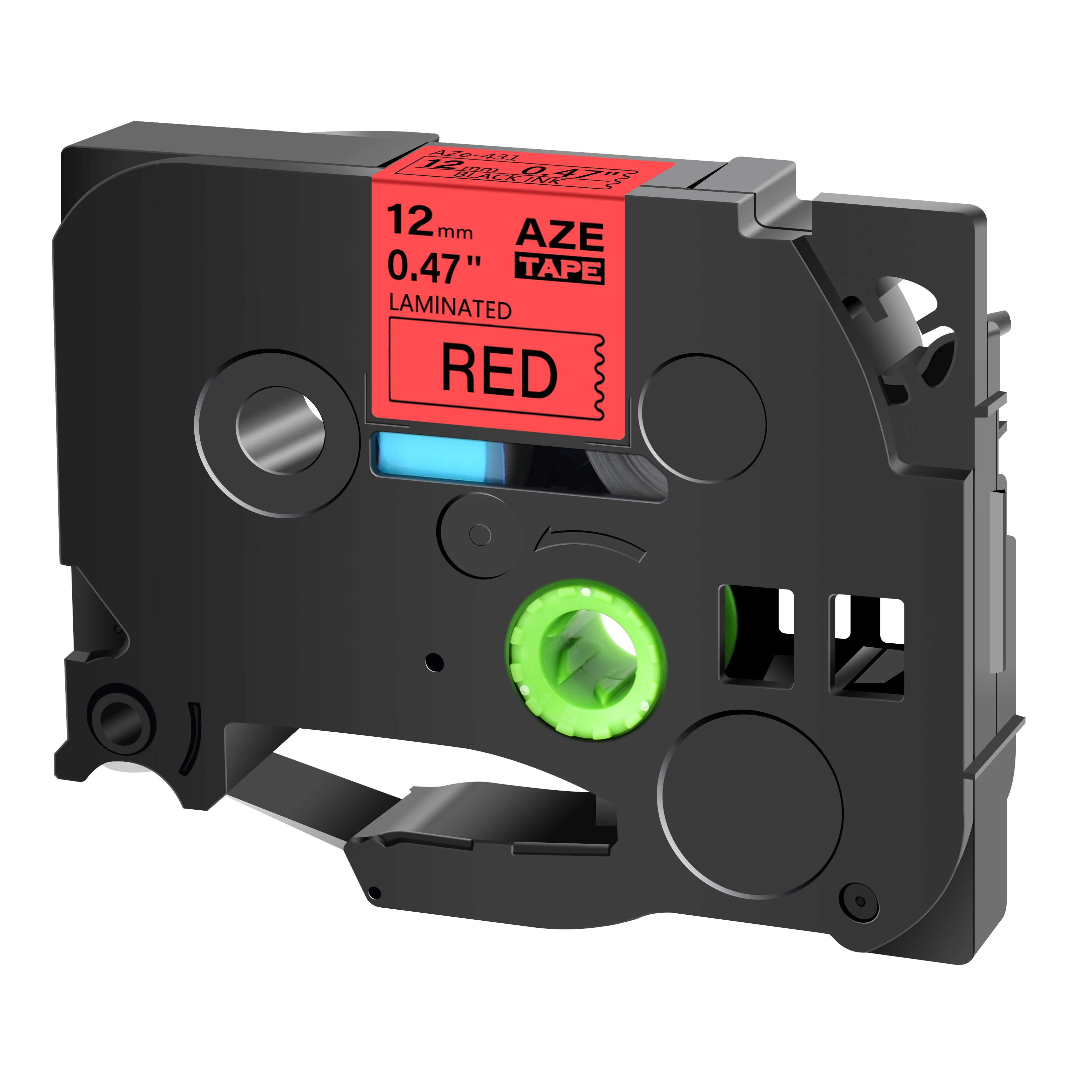 Versatile Black on White Labeling Tape for P-Touch Label Makers, 12mm Width