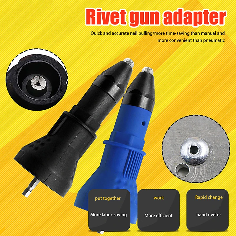 Cordless Electric Rivet Nut Gun Adapter, Comprehensive Nail Gun Tool, Multifunction Drill Attachment