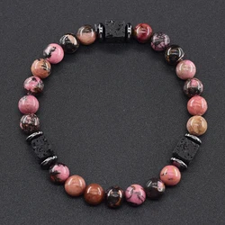 Elegant Volcanic Black Onyx Beaded Bracelet - Handmade Jewelry (8 mm Beads)