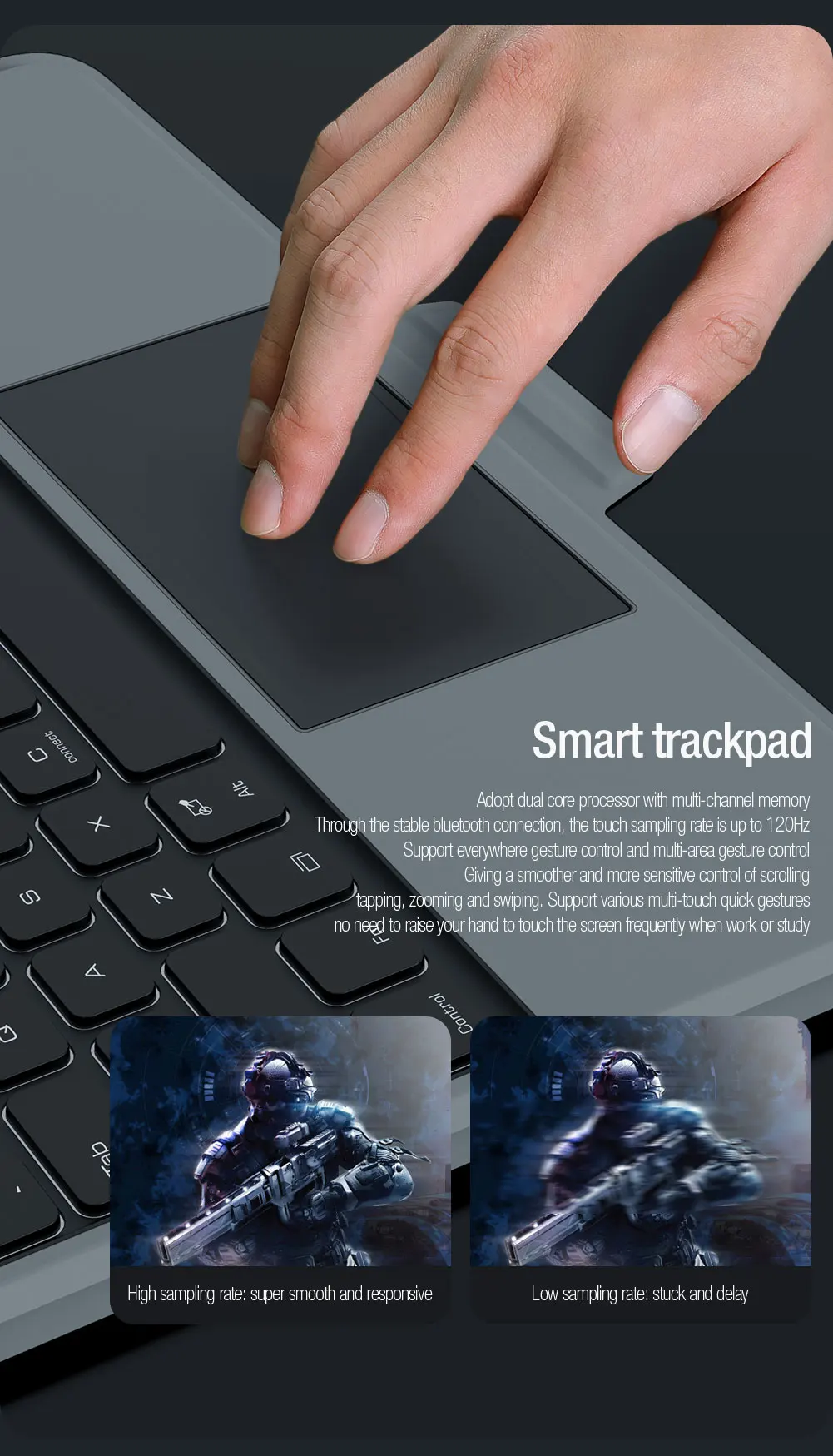Capa Nillkin Backlight Kayboard, Suporte ajustável, Teclado