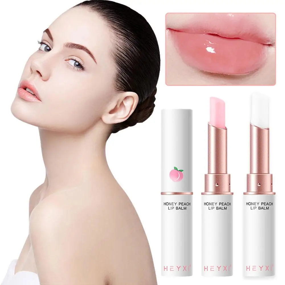 

Peach Temperature Color Changing Lipstick Lip Balm Lasting Long Brighten Moisturizing Lip Nourishing Makeup Natural Smooth K2a6