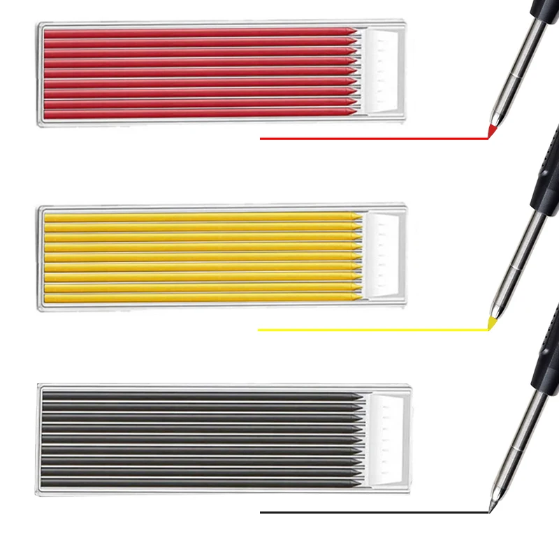6 Colors 2.8mm Replaceable Lead Core 2B Woodworking Automatic Pencil Lead Deep Hole Marking Architectural Painting Pencil Lead 3