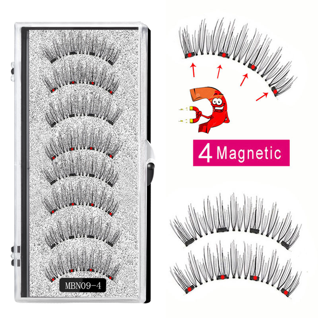 4 Magnet Magnetic Eyelashes Natural Long 3D Mink Lashes Magnetic False Eyelashes Extension with Faux Cils Magnetique 2022 New
