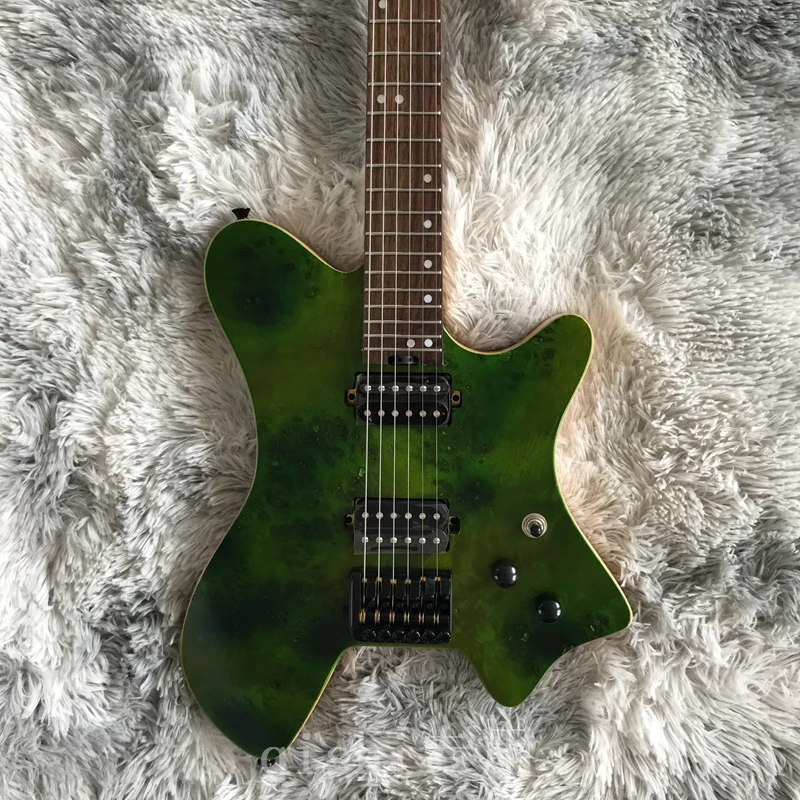

in stock!Headless electric guitar ash wood body maple wood neck 24 fret green color