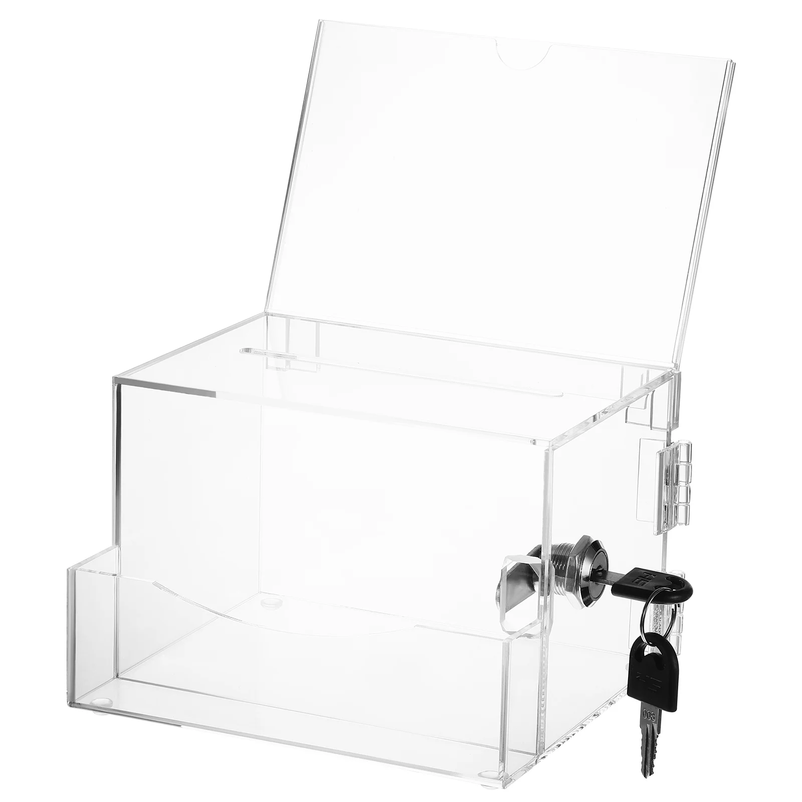 Large Capacity Transparent Acrylic Vote Ballot Box Suggestion Charity Donation Fundraising Lockable Mailbox Letter Box With