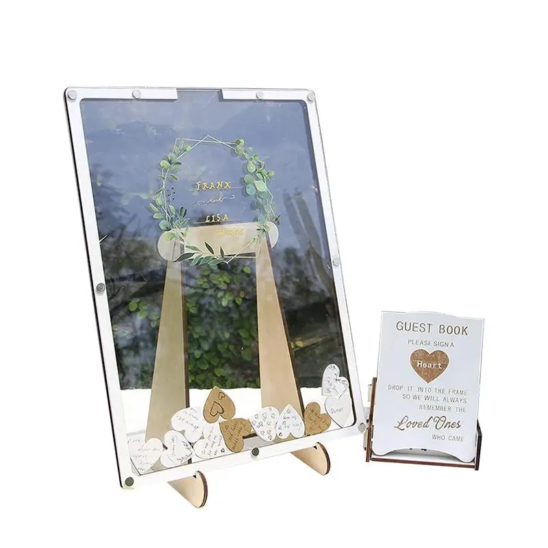Wedding Guest Heart Drop Box Wedding Guest Book Frame Book Frame Heart Drop Box Top