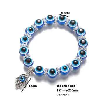Charm Blue Evil Eye Bracelets For Women Vintage Hand Of Fatima Turkey Thousand Eyes Wish Bracelets pulseras Gifts For Friends bf 2