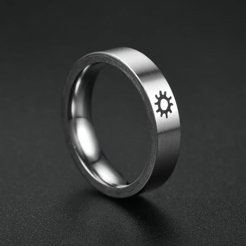 6mm Titanium Steel Couple Ring For Men Women Sun & Moon Fashion Jewelry Lover Gift Wedding Engagement Promise Ring Wholesale 4