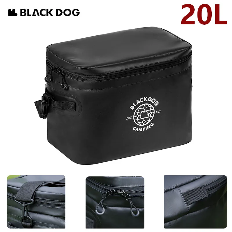 BLACKDOG 20L 아이스백 피크닉 숄더 스트랩 포함 야외 휴대용 캠핑 누수 방지 단열 보온 도시락 쿨러 PVC 박스