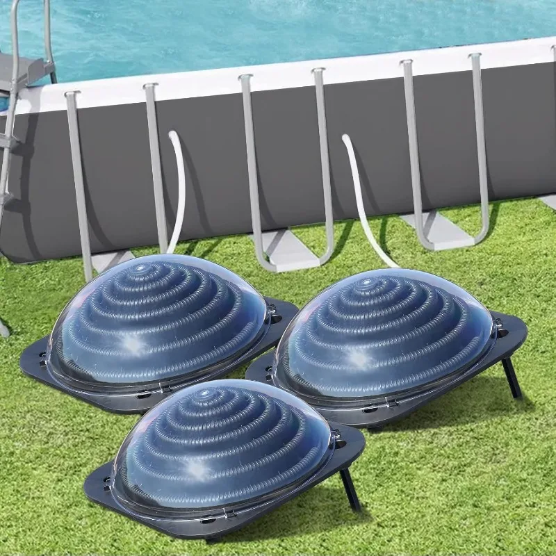 VINGLI Solar Pool Heater Above Ground Domed Solar Powered Swimming Pool Heater Contour Heating Coil (3 Packs)