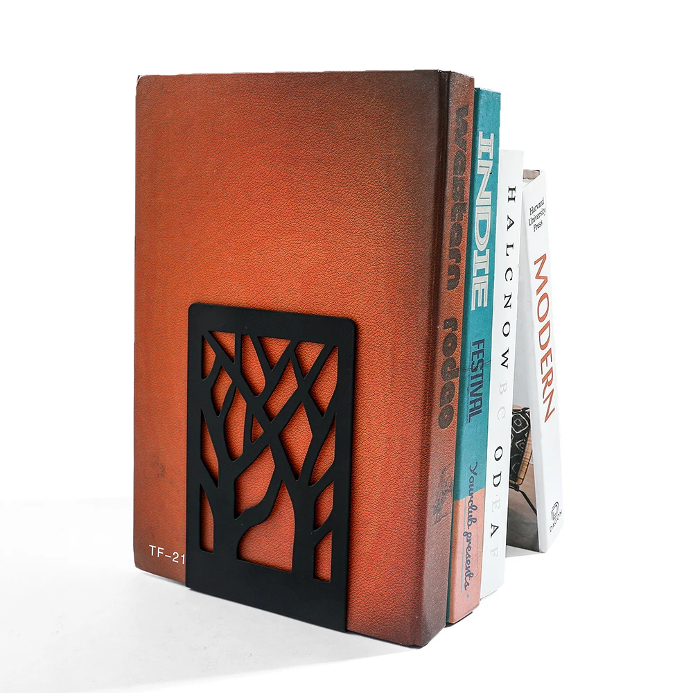 2 Pcs Treelike Desktop Bookends Office Desktop Book Organizer Home Iron Bookends Book Ends Holder Book rack Stand Shelf 5