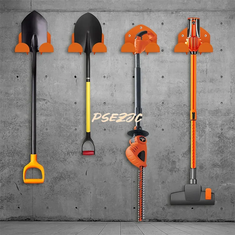 Supporto per Decespugliatore, Gancio per Attrezzi Elettrici da Giardino, Ganci da Parete per Garage, con Viti Abbinate, per Decespugliatori da Garage, Attrezzi da Giardino-Arancione