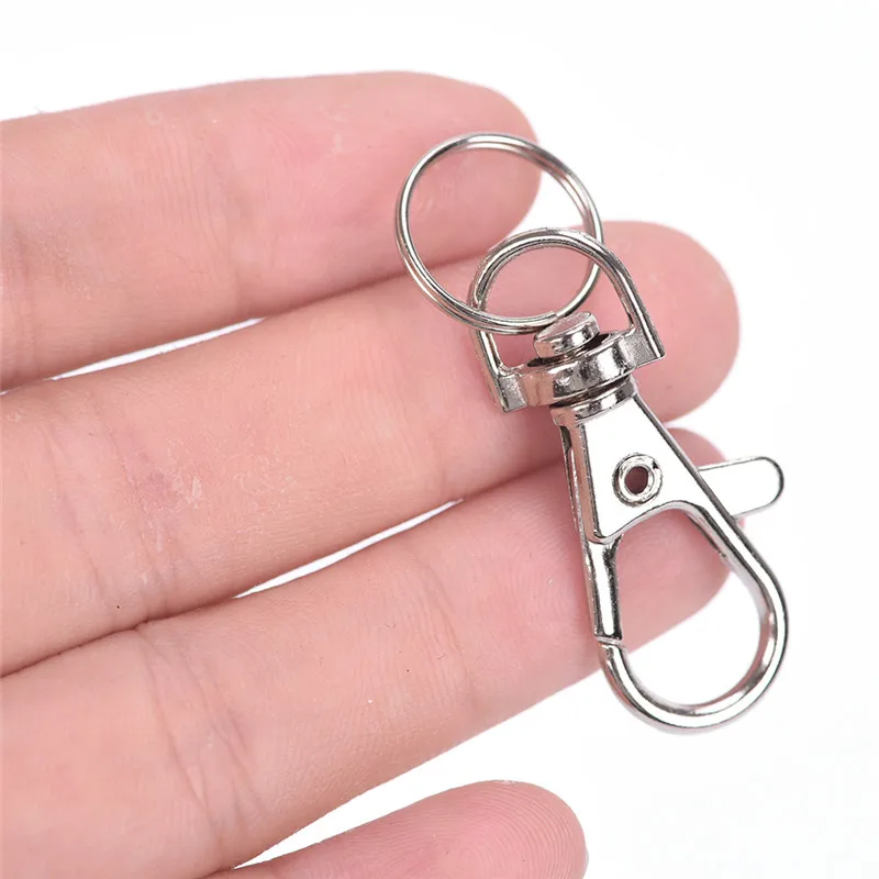 10PC Silver Swivel Trigger Clips Snap Lobster Clasp Hook Bag Key Ring Hooks Gift 6