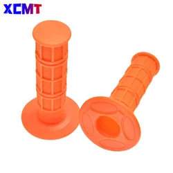 Motocross Dirt Bike Black Gel Rubber Handlebar Grips (Orange)