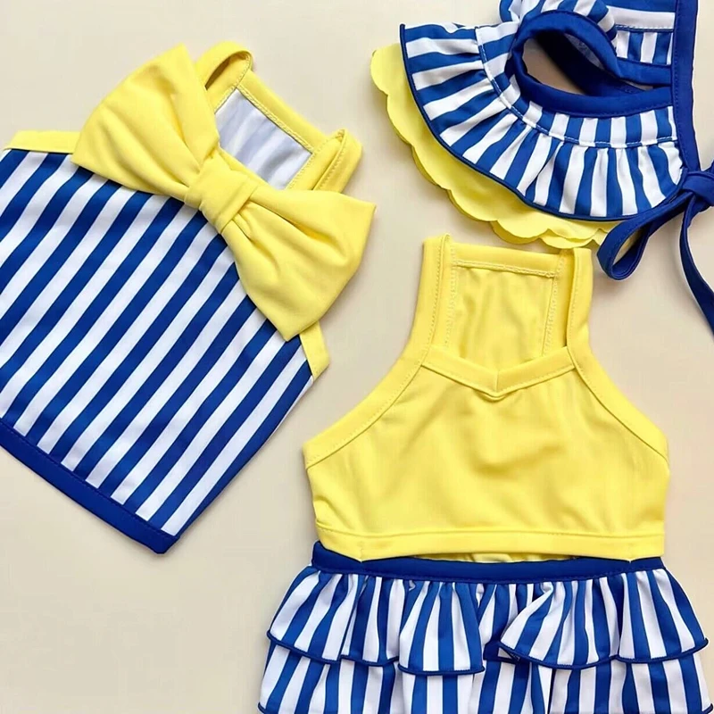 

Wholesale Pet Vest Skirt Bichon Two-piece Summer Dress Pomeranian Dress Striped Dog Clothes Fashionable Pet Supplies