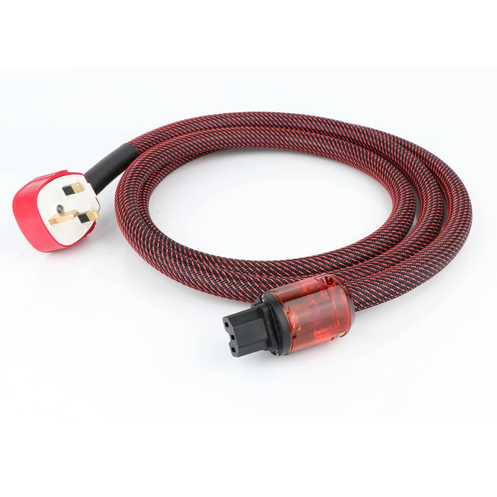 Hi-End-Stromkabel aus reinem Kupfer mit EU-/US-/UK-Versionsstecker, 12 AWG Stromkern für HiFi-Audiogeräte, Stromverstärker – Detail 7