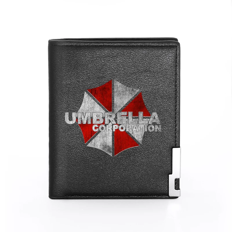 New Umbrella Security Theme Men Women Leather Wallet Billfold Slim Credit Card/ID Holders Inserts Money Bag Pocket Short Purses 