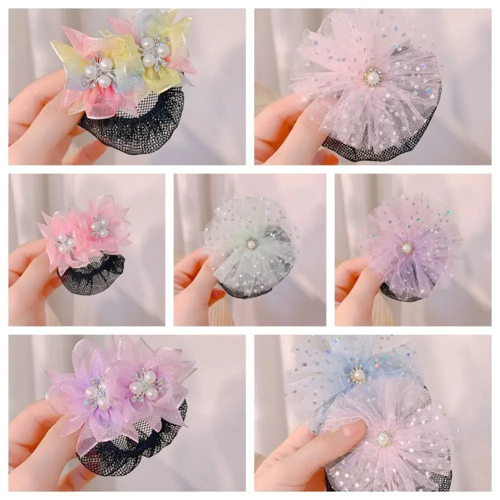 

Princess Snood Spring Clip Lovely Star Mesh Sequin Hair Nets Colorful Invisible Star Hair Nets Birthday Party