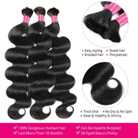 Mèches de cheveux humains pour tresses bohèmes, 100g, Cheveux humains ondulés sans nœuds pour tressage, Lots de cheveux en vrac pour tressage 3